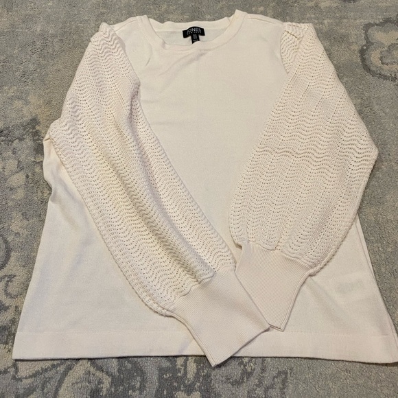 Jones New York Cream Sweater with Stitch Sleeves - Picture 2 of 4